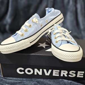 Converse Kids Low Top Slip-On Sneakers in Light Blue
